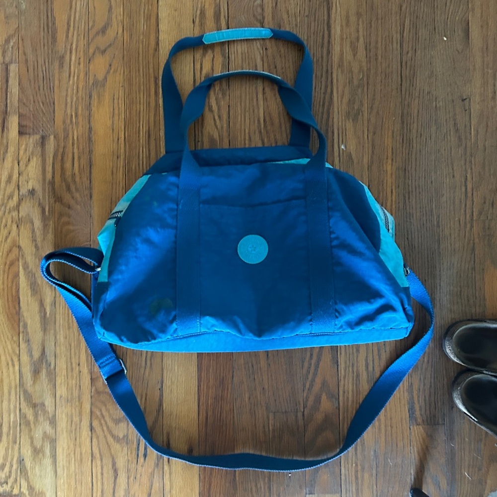 Kipling Duffel Gym Bag - Teal Colorblock